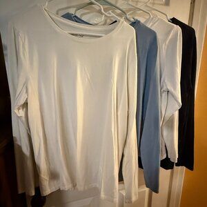 Coldwater Creek PrimaKnit Crewneck Longsleeve Tee Bundle - Size XL (4 Tees)